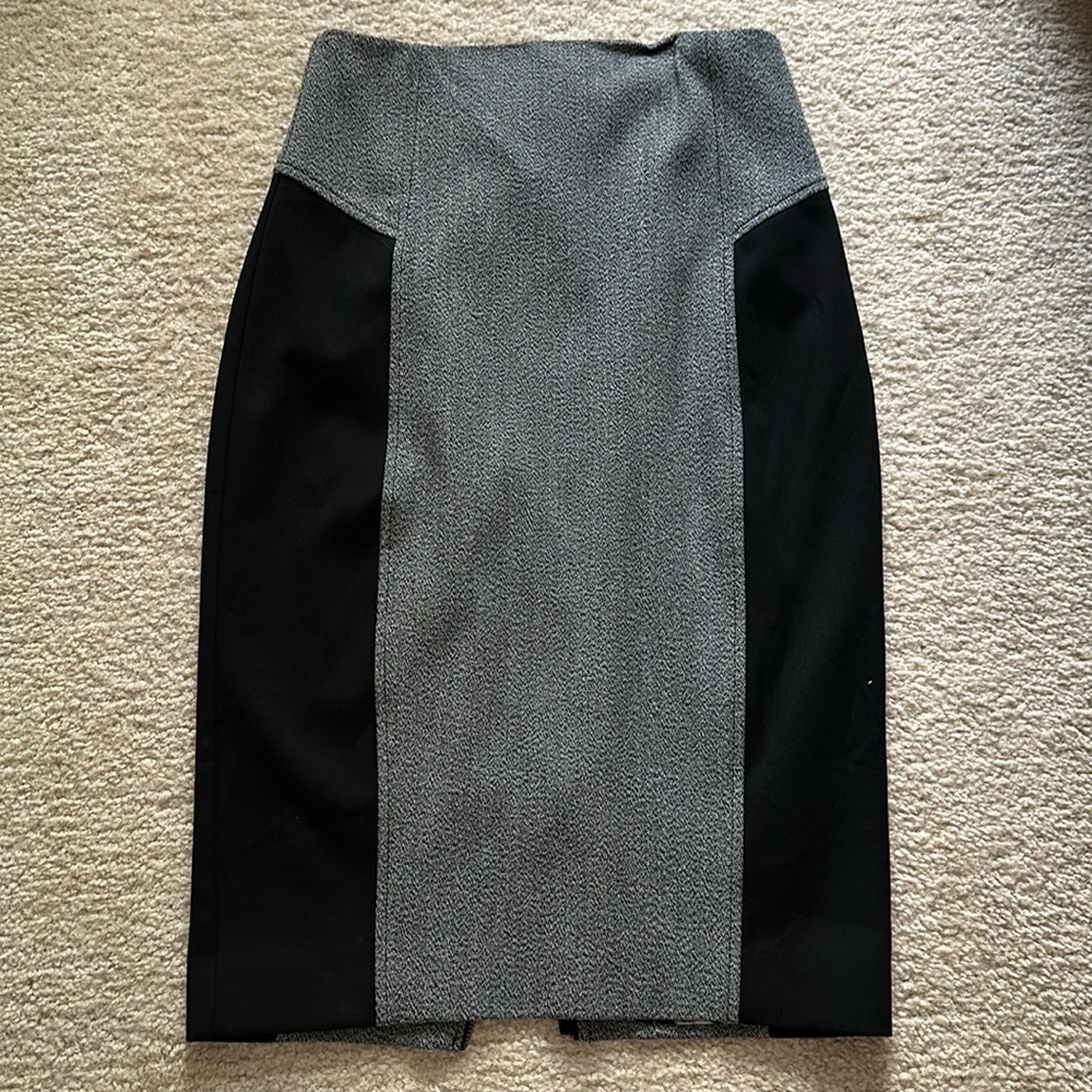 Express full zip Gray Skirt black panels